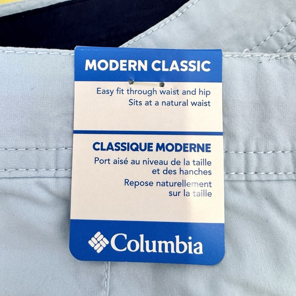 Columbia Mens Washed Out 10" Chino Shorts Size 32 Light Blue Outdoor Preppy NWT - Picture 6 of 7